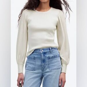 Madewell Puff Sleeve Rib Top